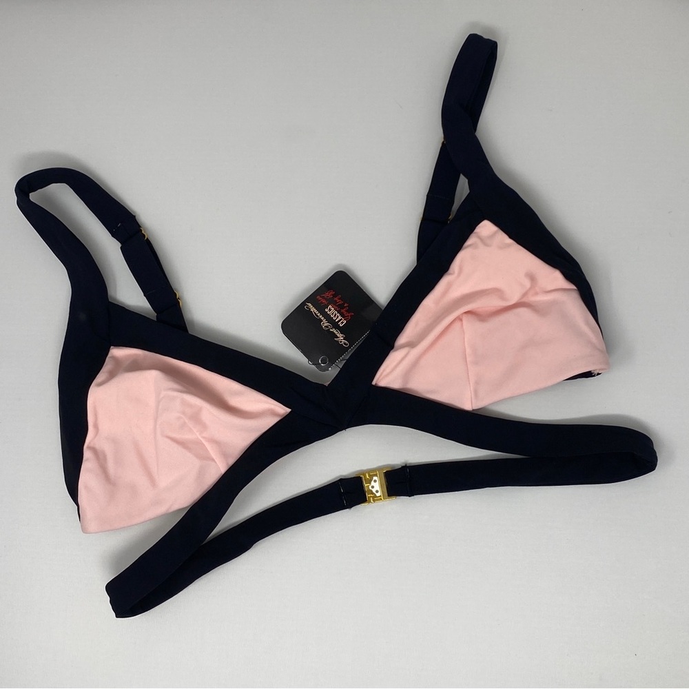 Agent Provocateur Mazzy Pink Black Bikini Top AP5 Extra Large NWT